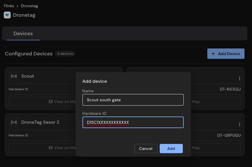 Adding a Scout to the Dronetag Flink