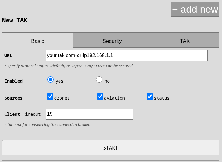 TAK Basic Settings